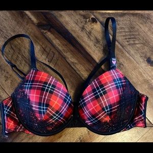 Victoria’s Secret push-up. Plaid and lace.